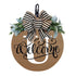 Darzheoy Initial Last Name Year Round Front Door Wreath, Welcome Sign Garland with Bow & Eucalyptus, Personalized Creative 26 Letter Farmhouse Wreath for All Seasons U