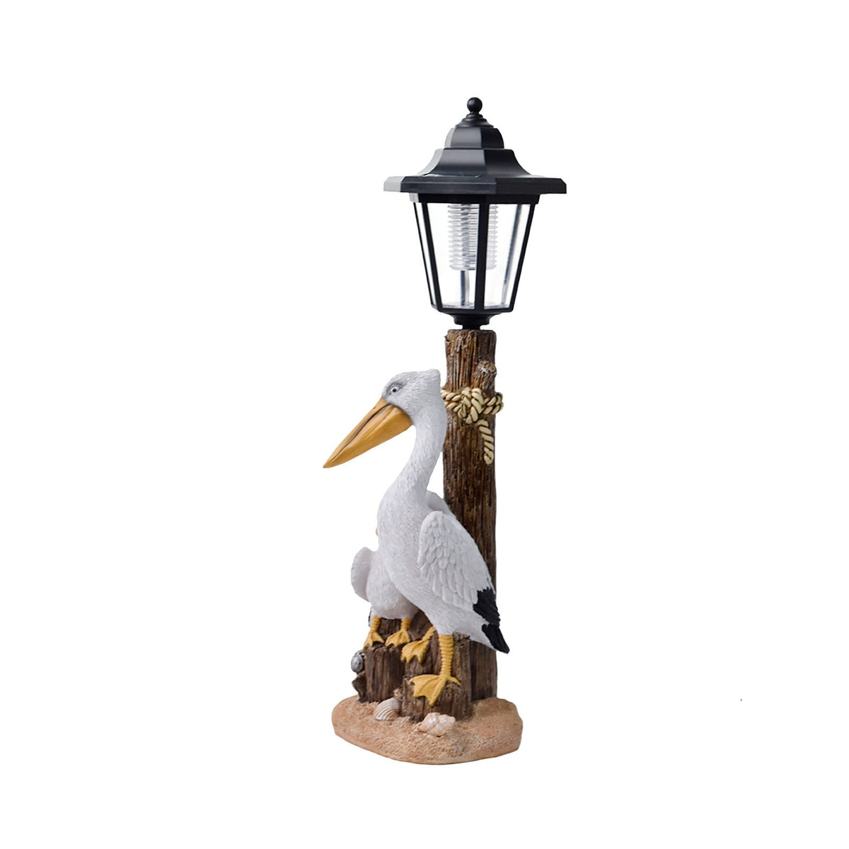 Darzheoy Pelican Garden Statue with Solar Lantern Pelican Solar Light for Outside Decor Sculptures & Statues Lights for Lawn Decor A
