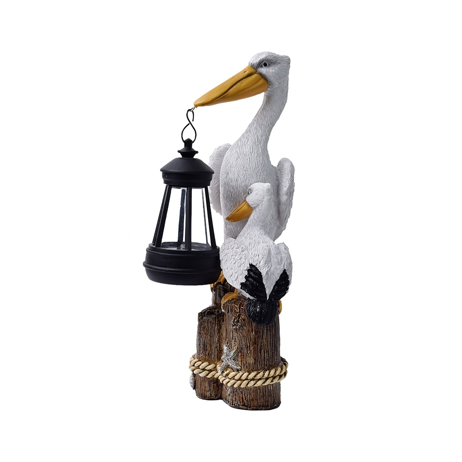 Darzheoy Pelican Garden Statue with Solar Lantern Pelican Solar Light for Outside Decor Sculptures & Statues Lights for Lawn Decor C