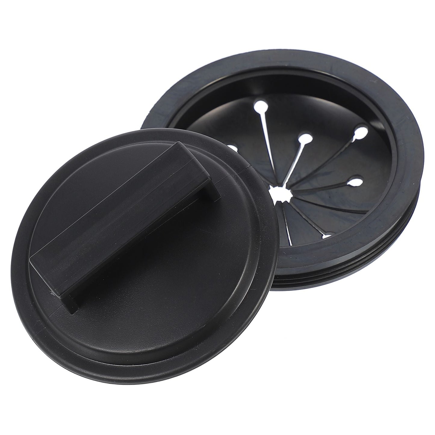 HOOWIFFY 2-Pack Garbage Disposal Sink Guard in Black ABS Plastic, 6.25 x 5.05 x 3.5 Inches, Protector for Home Kitchen
