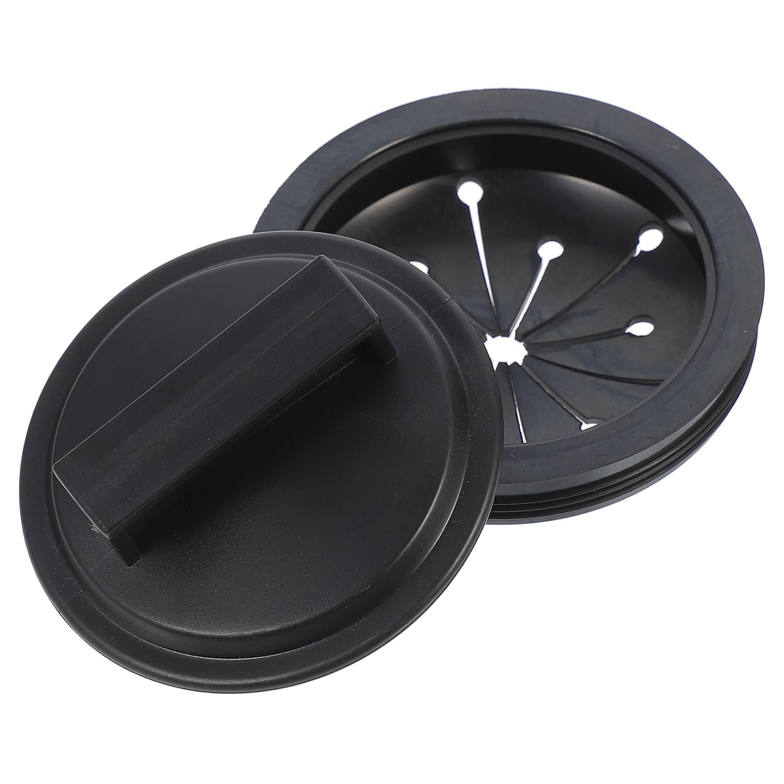HOOWIFFY 2-Pack Garbage Disposal Sink Guard in Black ABS Plastic, 6.25 x 5.05 x 3.5 Inches, Protector for Home Kitchen