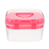 HOOWIFFY Plastic Sewing Box Red Large Capacity Double Layer Organizer for Home and Office Use with Design