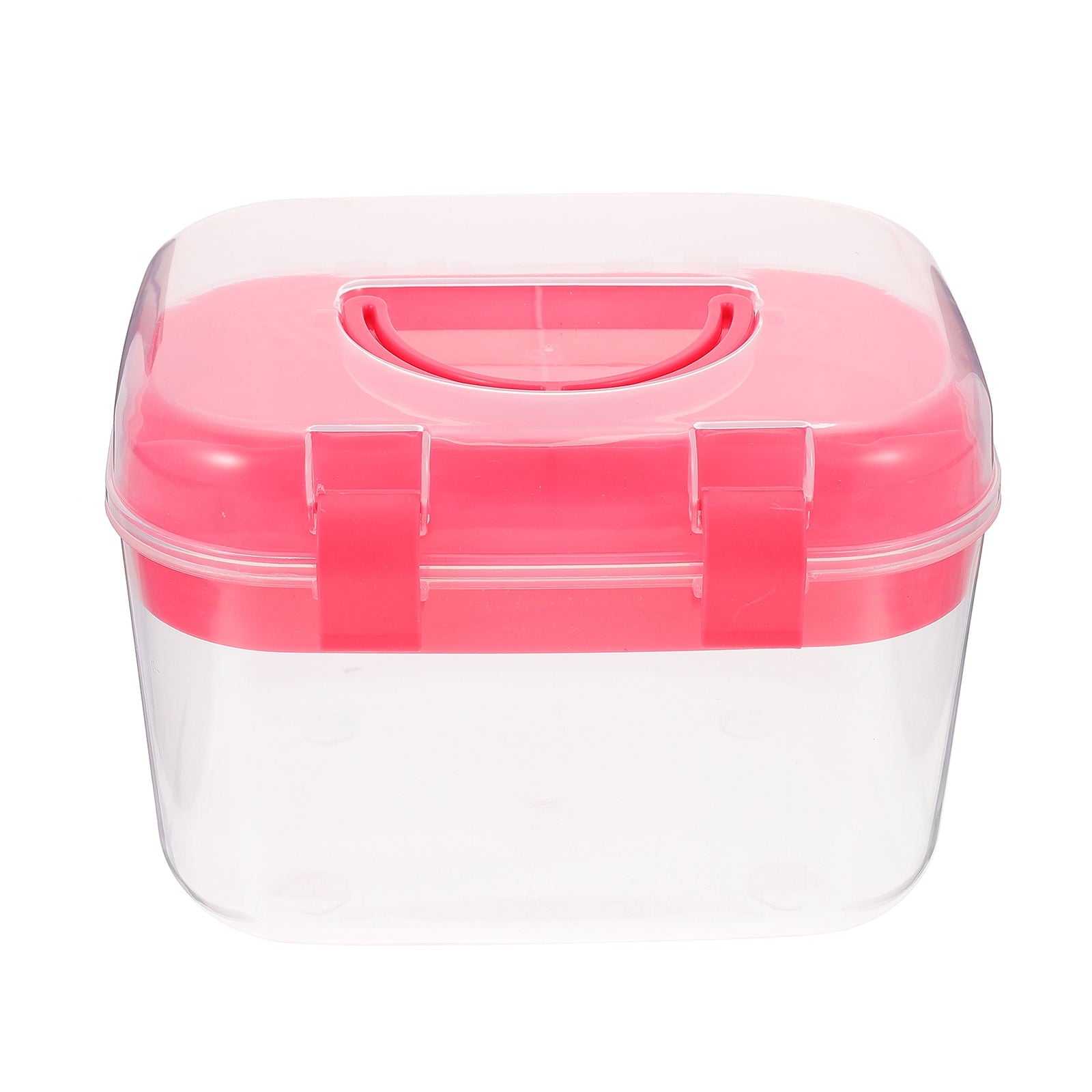 HOOWIFFY Plastic Sewing Box Red Large Capacity Double Layer Organizer for Home and Office Use with Design