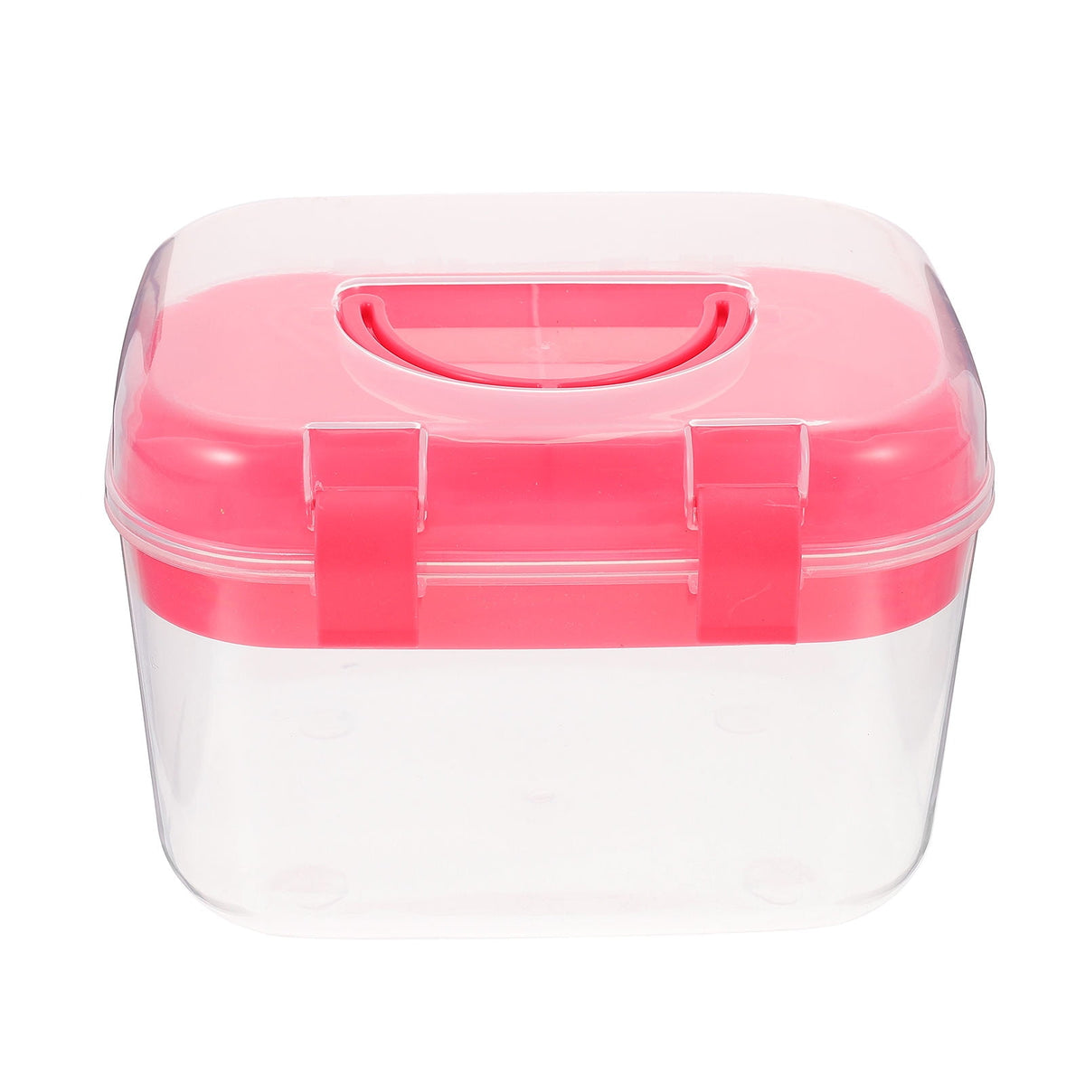 HOOWIFFY Plastic Sewing Box Red Large Capacity Double Layer Organizer for Home and Office Use with Design
