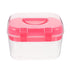 HOOWIFFY Plastic Sewing Box Red Large Capacity Double Layer Organizer for Home and Office Use with Design