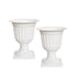 Darzheoy White Urn Planter Flower Pots, Classic Plastic Tall Planter, Wedding Party Porch Front Door Decorative 2 Pack A