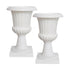 Darzheoy White Urn Planter Flower Pots, Classic Plastic Tall Planter, Wedding Party Porch Front Door Decorative 2 Pack B