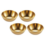 SKISUNO 4-Piece Golden Dipping Sauce Dishes Set for Home and Restaurant Use, and Stylish Serving Bowls