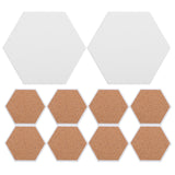 HOOWIFFY 10Set White Ceramic Hexagonal Coasters with Nonslip Heat Resistant Surface for Sublimation
