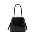 Darzheoy Retro Handbag for Women - Leather Shoulder Bag Evening Clutch Crossbody Purse with Kiss Lock Black
