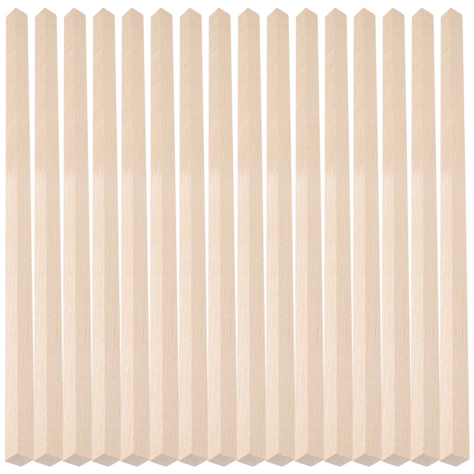 HOOWIFFY 20Pcs Beige Wooden Dowel 1.6X0.4X0.4In Square Dowels For
