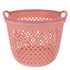 HOOWIFFY 1Pcs Portable Laundry Basket Pink Hollow Laundry Management with Handle PP