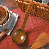 SKISUNO 1Set Soup Ladle Deep Soup Ladle Bamboo Material for Cooking and Serving Food 3.5 x 11 Inch