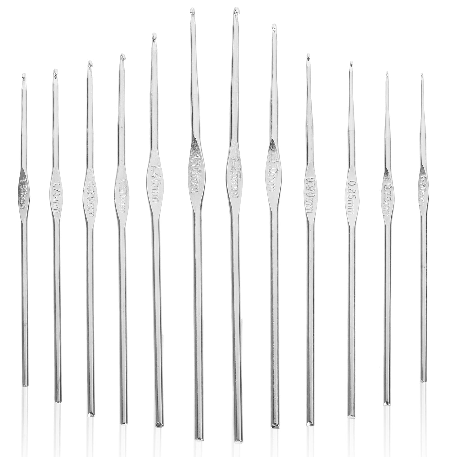 HOOWIFFY 3-Pack Lightweight Stainless Steel Crochet Hooks for Knitting, Sewing, and Hand Crafting Supplies