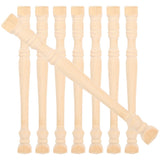 HOOWIFFY Set of 8 Realistic Khaki Wood Pillars for Dollhouse Decoration and Craft Projects