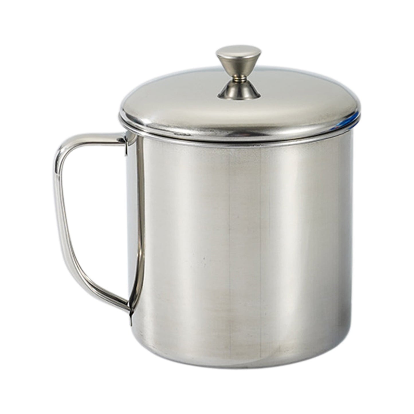 Darzheoy Stainless Steel Coffee Cup - Metal Tea Mug with Lid and Handle for Camping and Everyday Use XL Silver