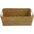 HOOWIFFY Handwoven Light Brown Straw Basket for Home Storage, Organization and Decorative Use