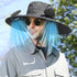 Darzheoy Solar Fan Hat Wide Brim Solar Fan Hat Outdoor Wide Brim Sun Hat with Solar Fan Fishing Hat, Removable & USB Charging Fan B-Dark Gray