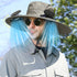 Darzheoy Solar Fan Hat Wide Brim Solar Fan Hat Outdoor Wide Brim Sun Hat with Solar Fan Fishing Hat, Removable & USB Charging Fan B-Gray