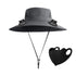 Darzheoy Solar Fan Hat Wide Brim Solar Fan Hat Outdoor Wide Brim Sun Hat with Solar Fan Fishing Hat, Removable & USB Charging Fan C-Dark Gray