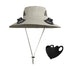 Darzheoy Solar Fan Hat Wide Brim Solar Fan Hat Outdoor Wide Brim Sun Hat with Solar Fan Fishing Hat, Removable & USB Charging Fan C-Gray