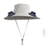 Darzheoy Solar Fan Hat Wide Brim Solar Fan Hat Outdoor Wide Brim Sun Hat with Solar Fan Fishing Hat, Removable & USB Charging Fan D-White