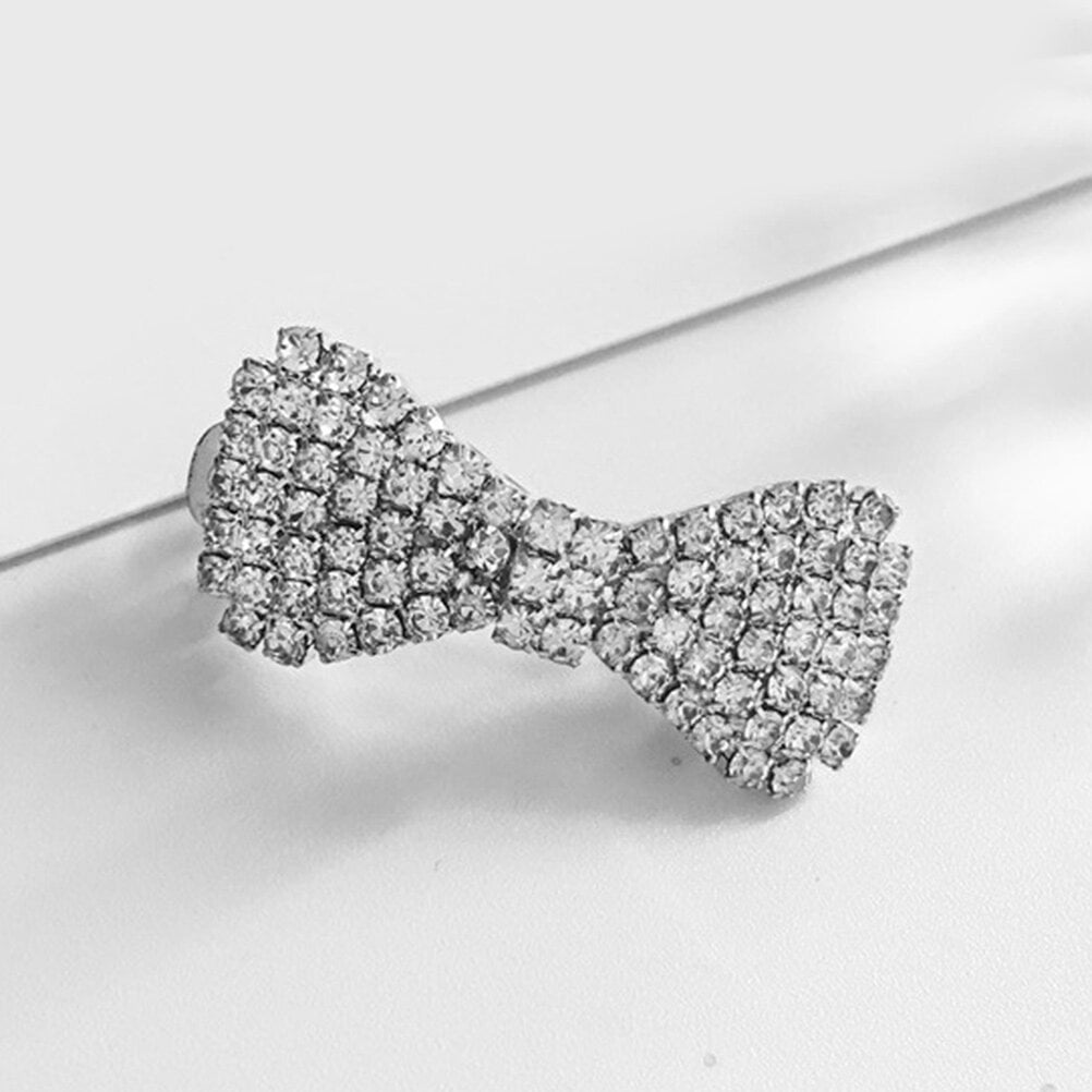 WHAMVOX 4-Pack Rhinestone Bow Hair Clips Sparkling Crystal Barrettes Wedding Bridal Hair Accessories for Women and Girls