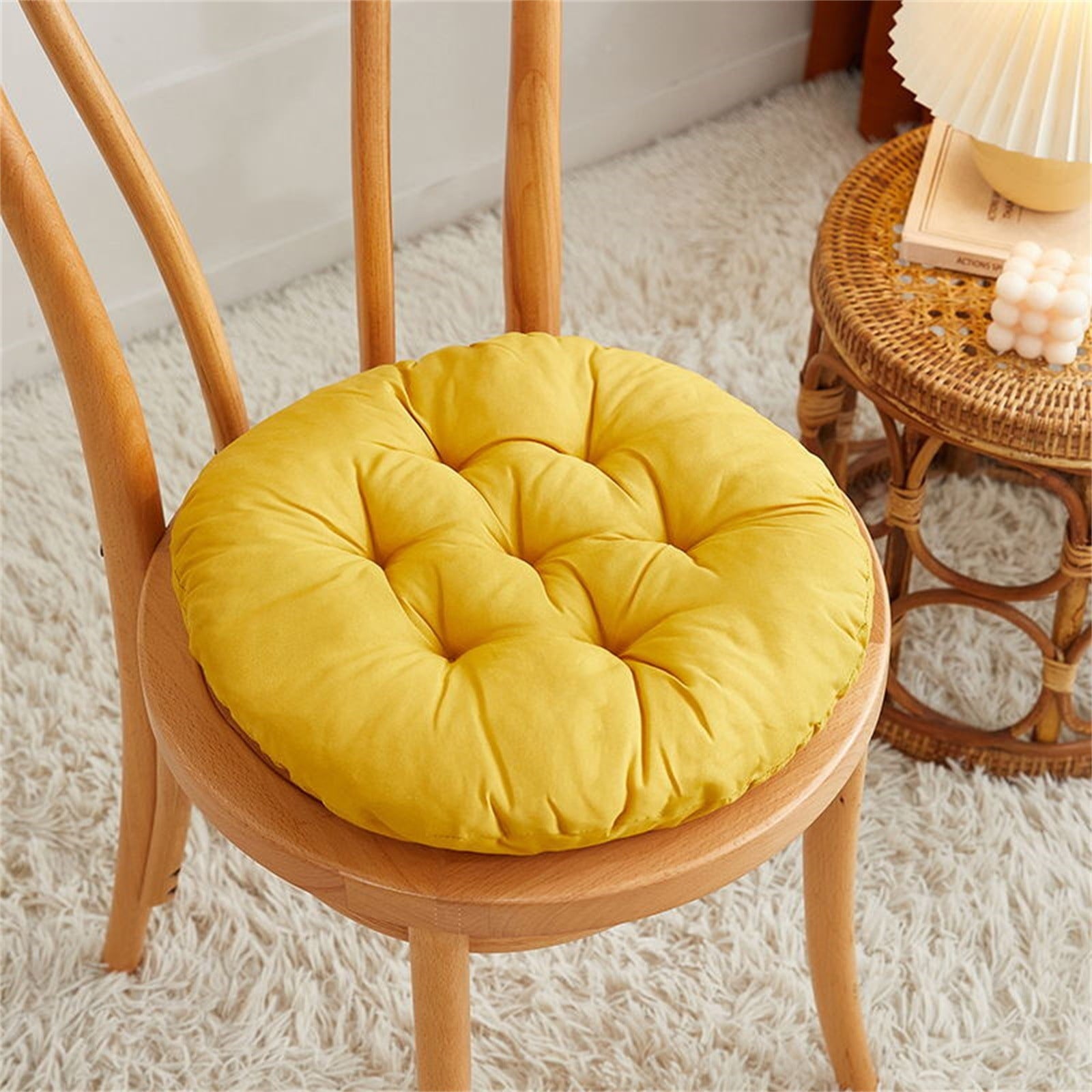 Darzheoy Round Seat Cushion Chair Pads for Kitchen Dining Chairs, Soft Comfort Chair Mat Pillow Cushions for Office Desk Living Room 16 Brown