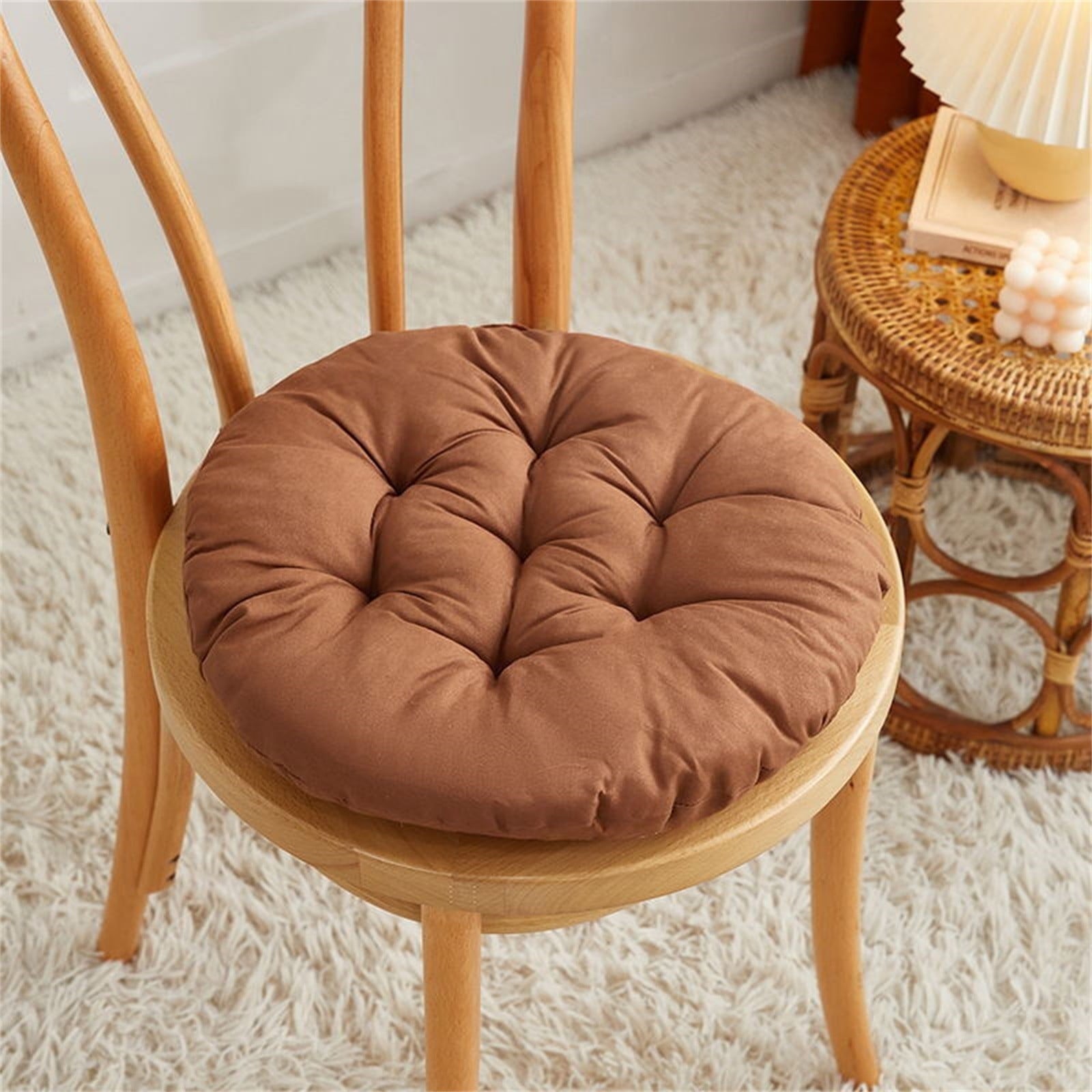 Darzheoy Round Seat Cushion Chair Pads for Kitchen Dining Chairs, Soft Comfort Chair Mat Pillow Cushions for Office Desk Living Room 16 Coffee