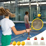 Chmadoxn Kids Badminton & Tennis Set - Racket Family Sports Gift with Balls， Lightweight Beginner Gear for Ages 6-12, Indoor/Outdoor Play Red 1