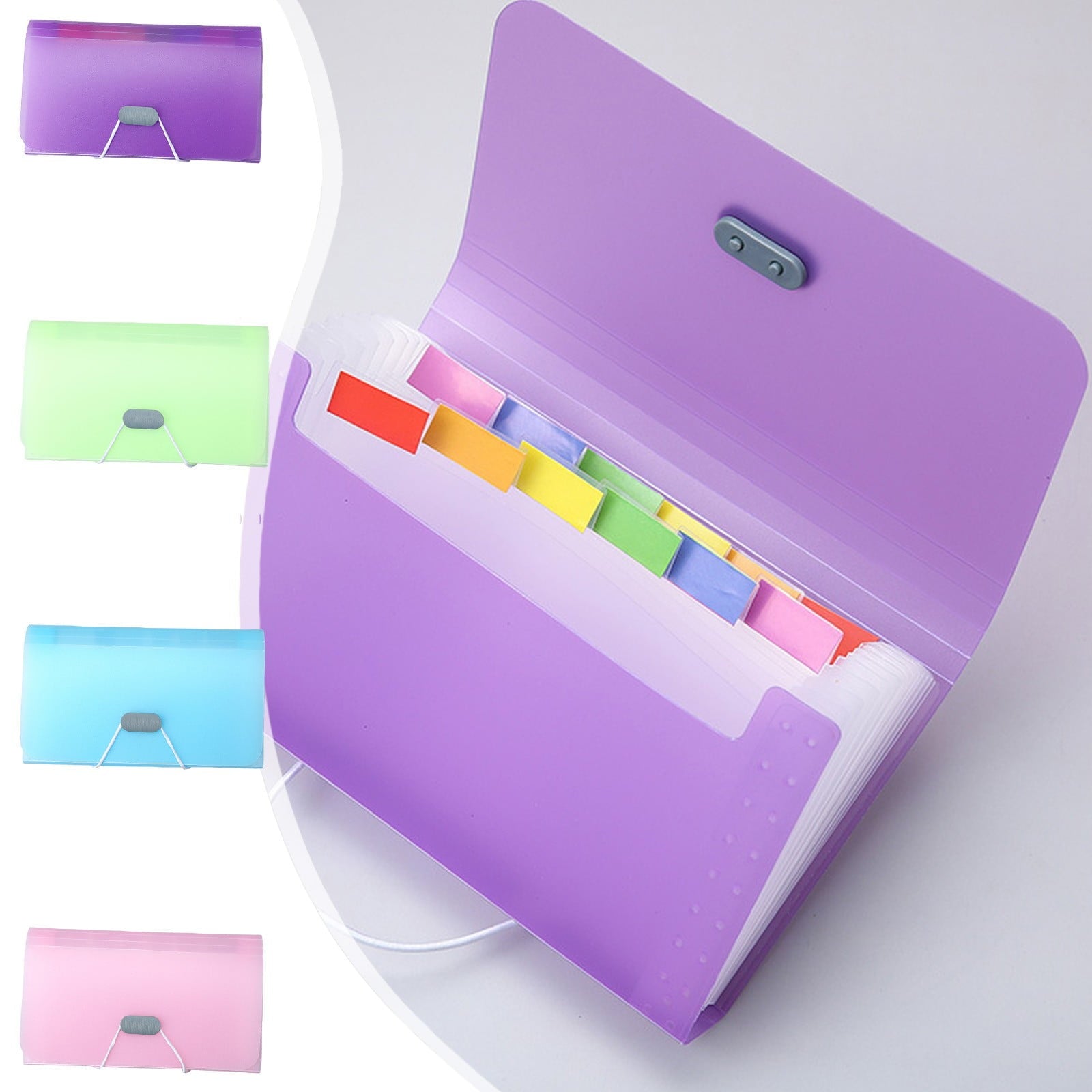 Kdkad A6 Mini Accordion File Organizer - 13 Pocket Portable Receipt Holder with Tabs for Bills, Tickets & Credit Cards (Solid Color)\u200b\u200b 7×4.2 in Blue