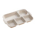 Darzheoy Unbreakable Divided Plates, 5-Compartment Wheat Straw Tray Divided Food Plates Lunch Trays Section Plates for Kids Adults, Microwave Dishwasher Safe, BPA Free Beige