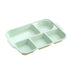 Darzheoy Unbreakable Divided Plates, 5-Compartment Wheat Straw Tray Divided Food Plates Lunch Trays Section Plates for Kids Adults, Microwave Dishwasher Safe, BPA Free Green