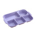 Darzheoy Unbreakable Divided Plates, 5-Compartment Wheat Straw Tray Divided Food Plates Lunch Trays Section Plates for Kids Adults, Microwave Dishwasher Safe, BPA Free Purple