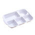 Darzheoy Unbreakable Divided Plates, 5-Compartment Wheat Straw Tray Divided Food Plates Lunch Trays Section Plates for Kids Adults, Microwave Dishwasher Safe, BPA Free White