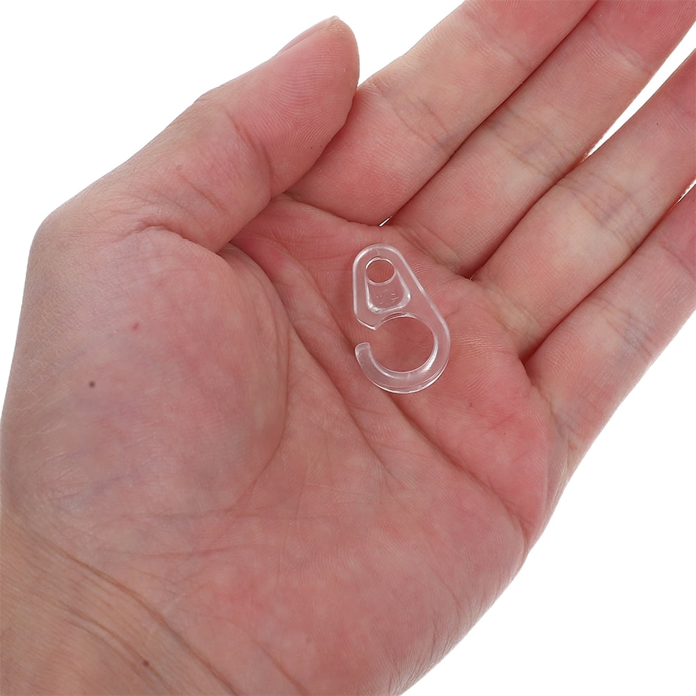 HOOWIFFY 30Pcs Curtain Hoops Transparent Plastic for Effortless Installation Home Decor