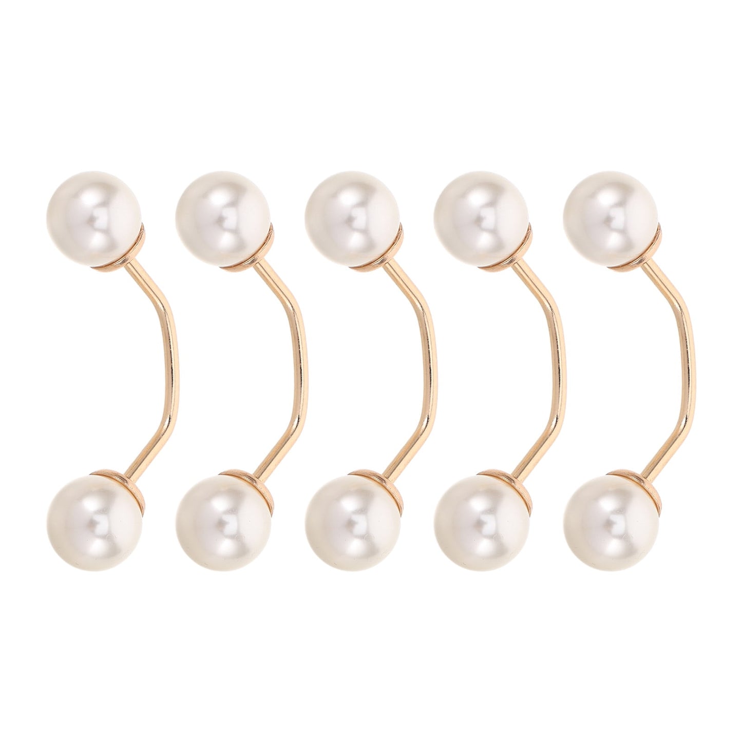 HOOWIFFY 5pcs No Sew Chest Brooch Set with Multi Artificial , Anti Exposure Decorative Pins for Women Shirts