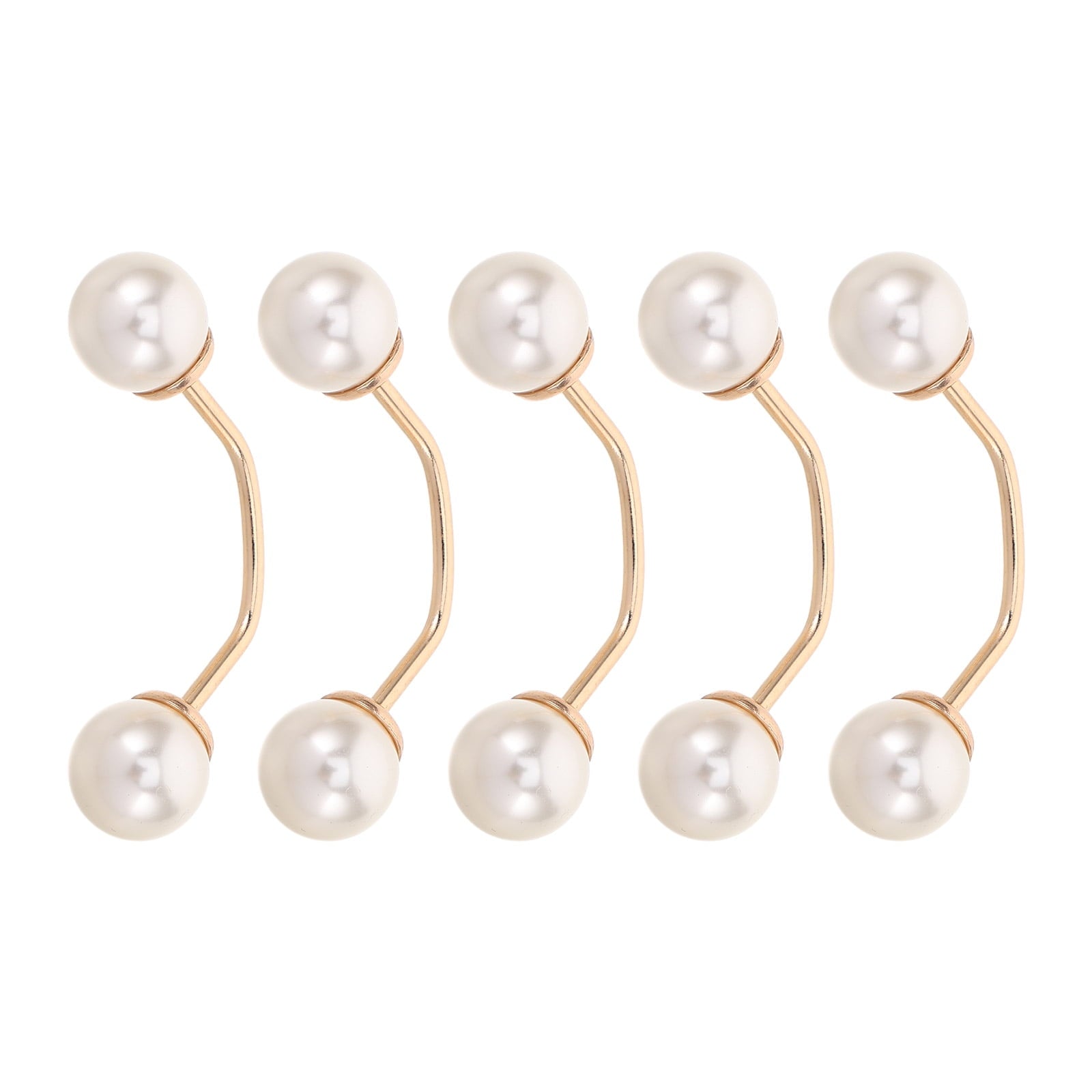 HOOWIFFY 5pcs No Sew Chest Brooch Set with Multi Artificial , Anti Exposure Decorative Pins for Women Shirts