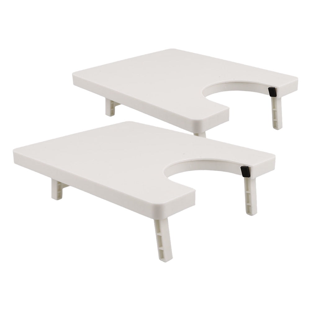 HOOWIFFY 2-Pack White Plastic Sewing Machine Extension Tables with Expanded Workspace for Crafting and Sewing Projects