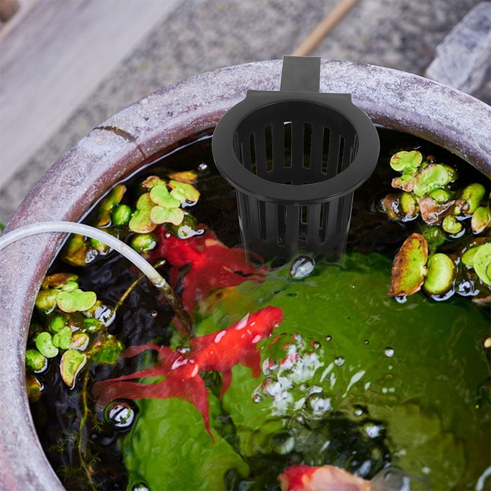 HOOWIFFY 6Pcs Black Fish Tank Plant Holder for Hydroponic Aquatic Plants with Slots
