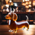 Darzheoy Wolf Whiskey Bottle, Funny Wolf Whiskey Bottle, 3D Wolf Shape Glass, Wine Decanter for Men Dad, Home Bar Dachshund Lover Decor Brown