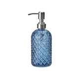Darzheoy Glass Soap Dispenser 15 Oz for Bathroom Kitchen, Hand Soap/Lotion Dispenser with Plastic Pump Blue