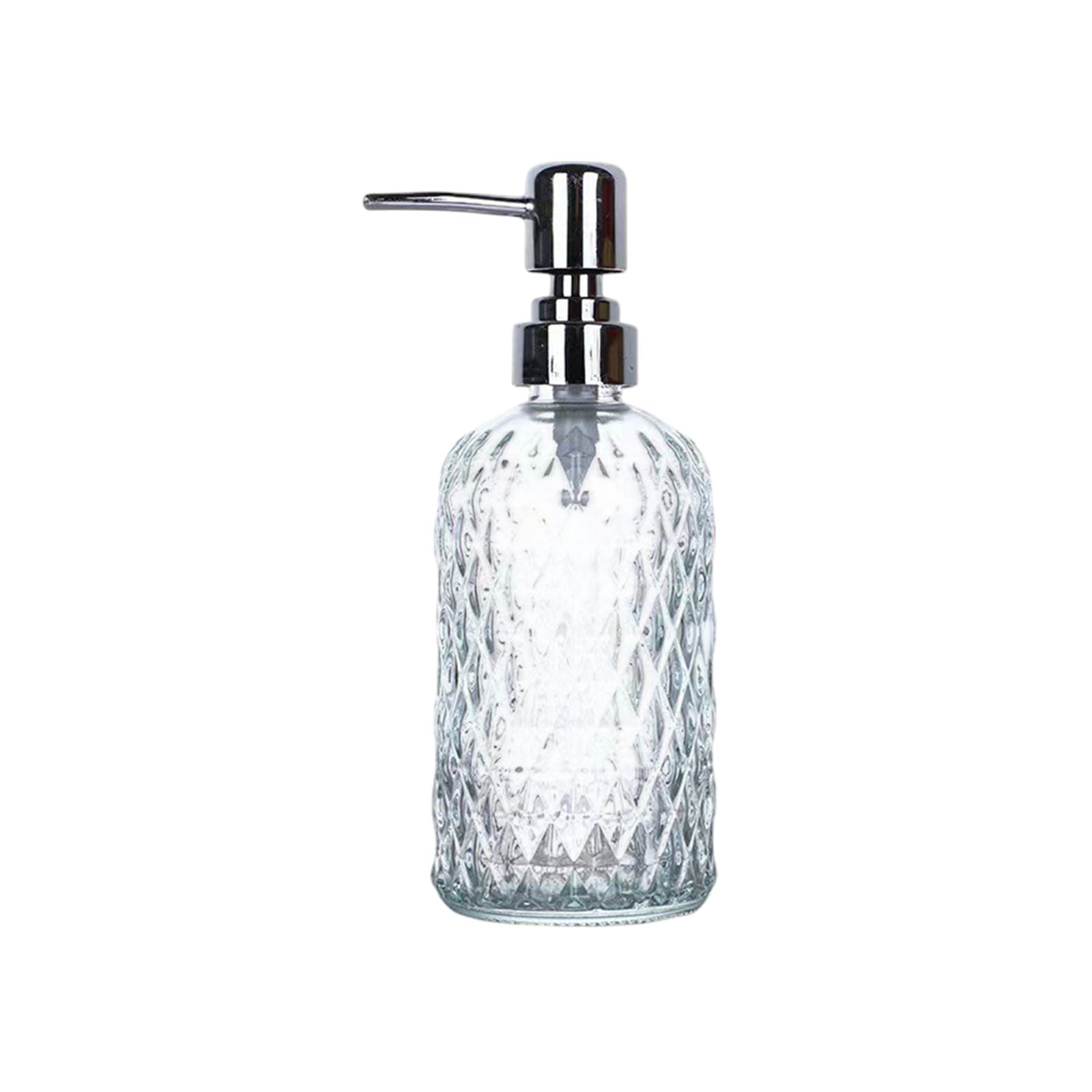 Darzheoy Glass Soap Dispenser 15 Oz for Bathroom Kitchen, Hand Soap/Lotion Dispenser with Plastic Pump White