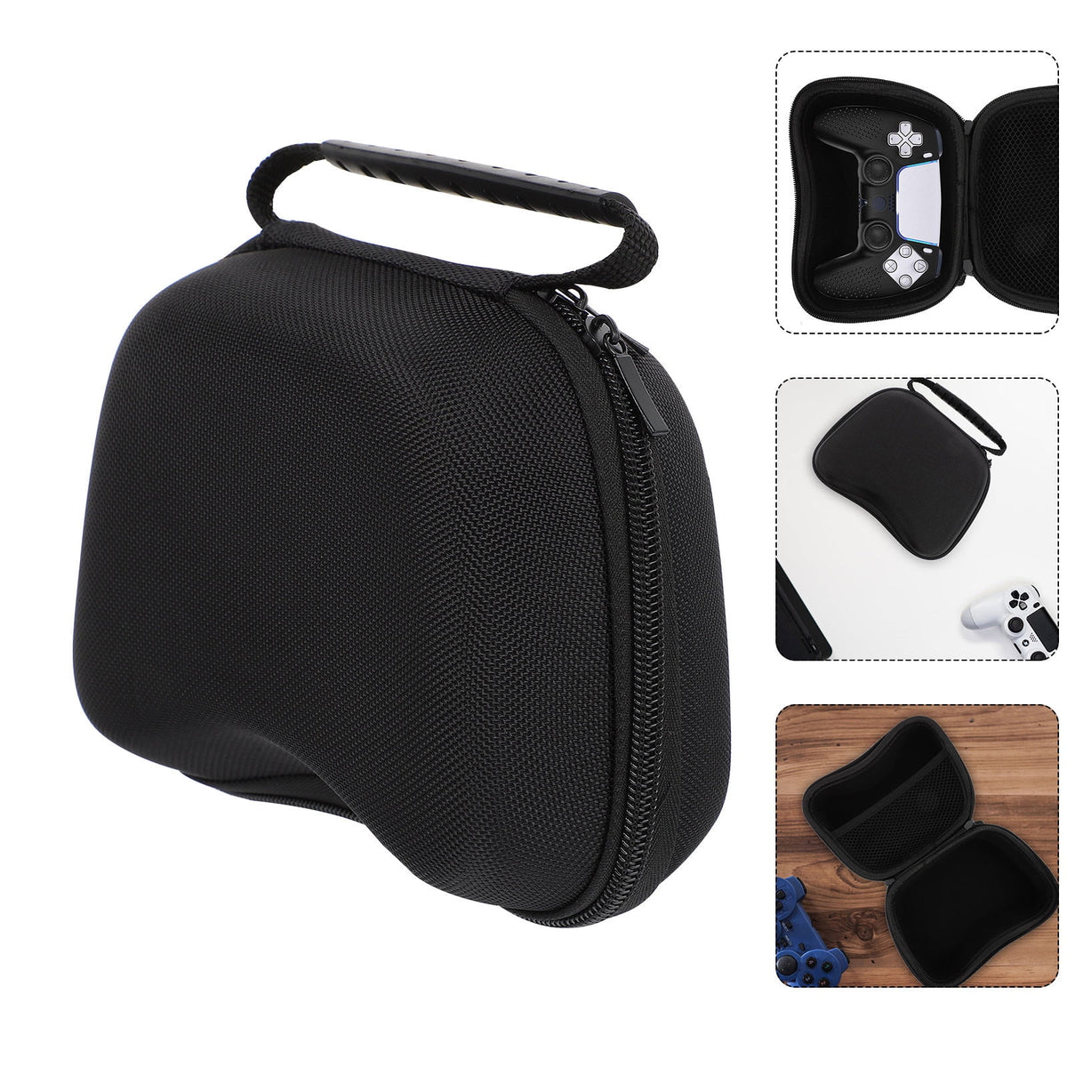HOOWIFFY Black Game Controller Protective Case with EVA Material, Scratch-Resistant and Shockproof Lining for Enhanced Safety