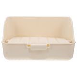 HOOWIFFY Pet Litter Box White Plastic, Durable for Rabbit and Small Animal Use