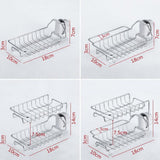 HOOWIFFY Silver Stainless Steel Faucet Storage Rack Adjustable Sponge Holder for Draining Kitchen Sink 7.5x3.5x4.7 Inches
