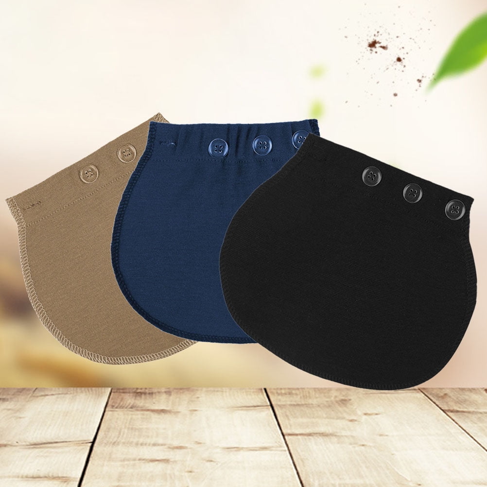 HOOWIFFY 3-Pack Adjustable Waist Button Repair Patch Elastic Band for Pants and Jeans