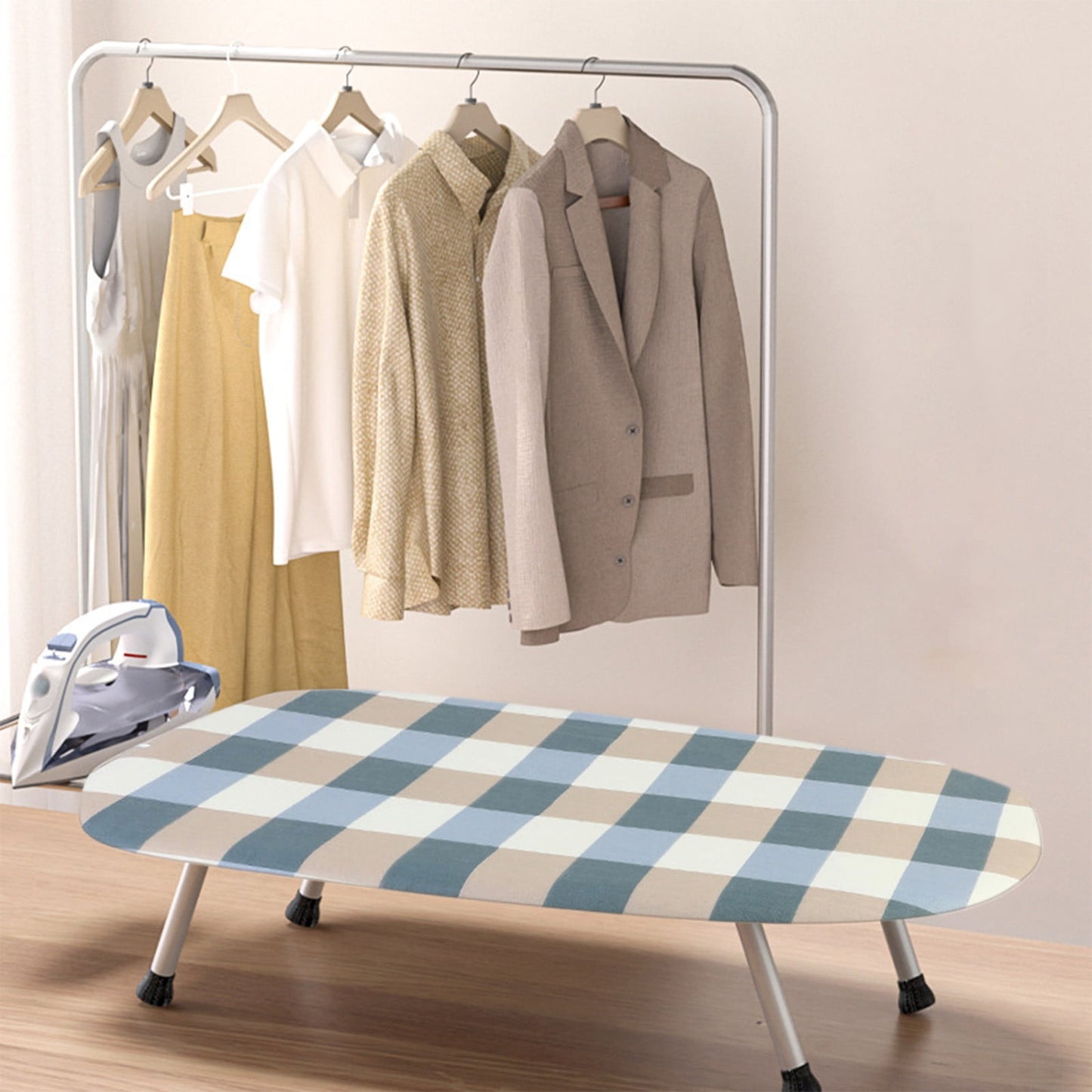 Kdkad Desktop Ironing Board, Small Folding Tabletop Iron Board with Heat-Resistant Cover, Portable for Dorm, Travel & Small Spaces, Mini Ironing Mat B