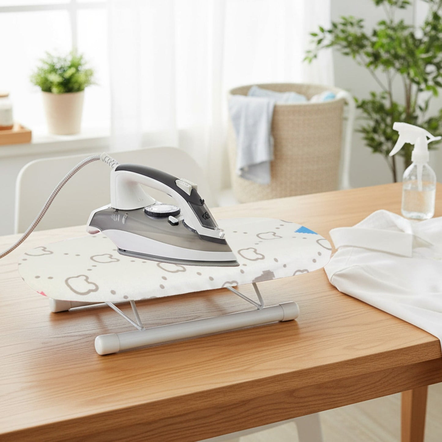 Kdkad Desktop Ironing Board, Small Folding Tabletop Iron Board with Heat-Resistant Cover, Portable for Dorm, Travel & Small Spaces, Mini Ironing Mat J