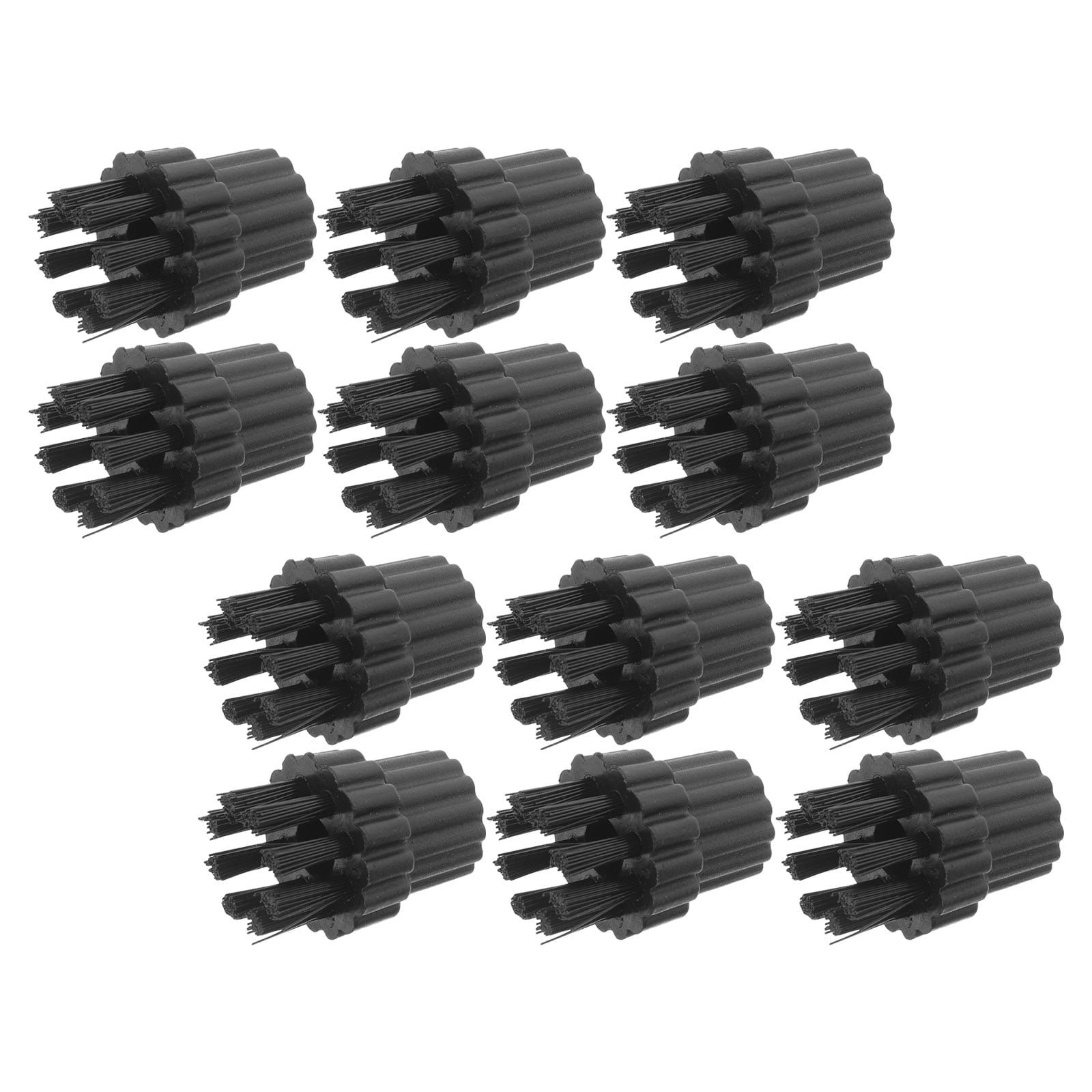 HOOWIFFY 12Pcs Steamer Brush Attachments for Steam Cleaner Mop with Black Nylon Bristles for Effective Cleaning